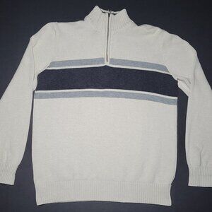 Eddie Bauer Mens Beige and Gray 1/4 Zip Pullover Size Large Tall